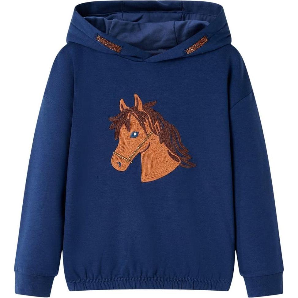 VidaXL, Jungen, Pullover, Kinder-Kapuzenpullover Marineblau 104,Material: 95, Blau, (104)