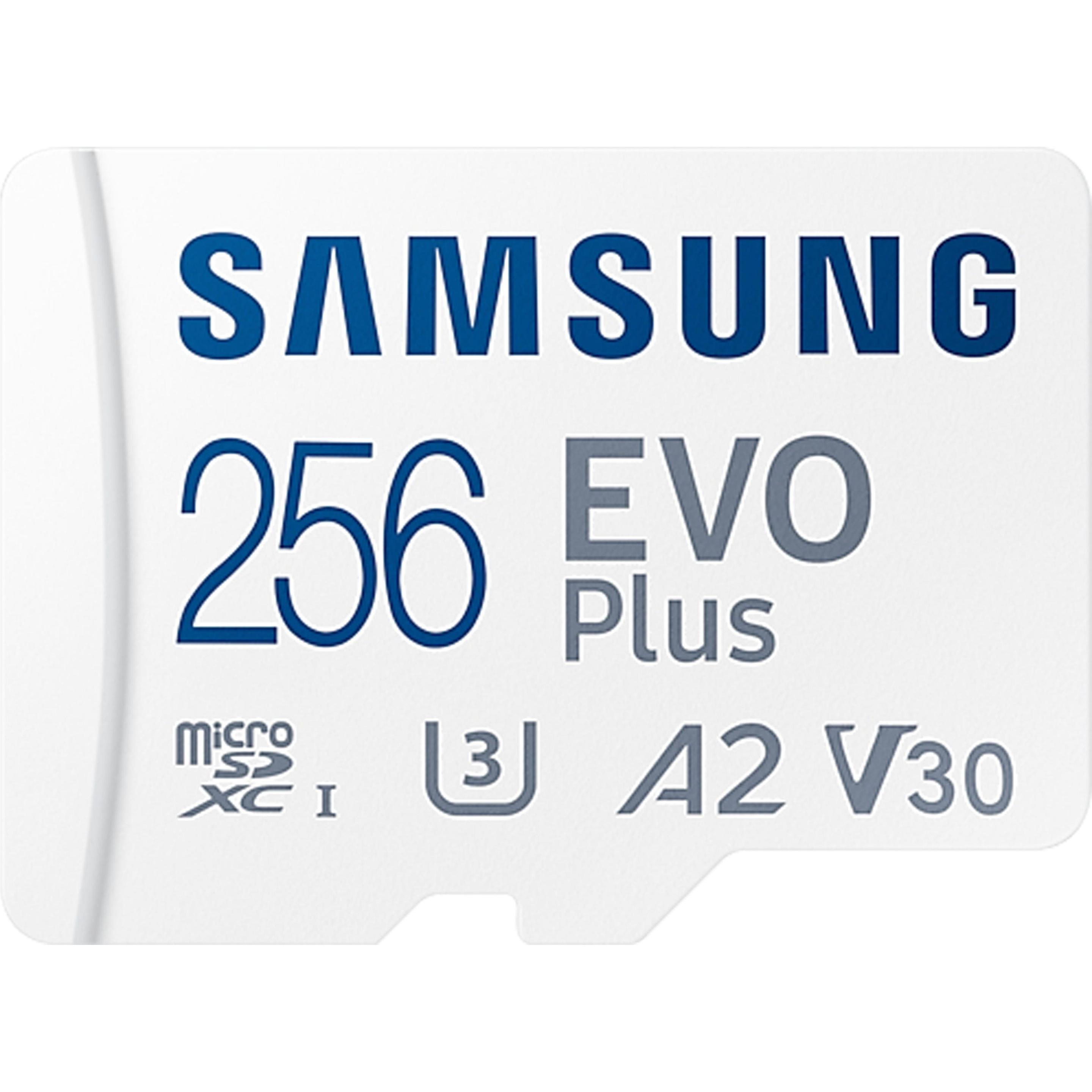 Samsung EVO Plus (256 GB, microSDXC, U3, UHS-I), Speicherkarte, Weiss