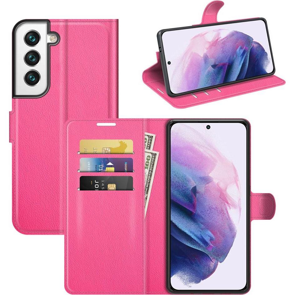 Thumbnail - Cover-Discount Galaxy S22 - Leder Etui Hülle pink (Samsung Galaxy S22), Smartphone Hülle, Pink