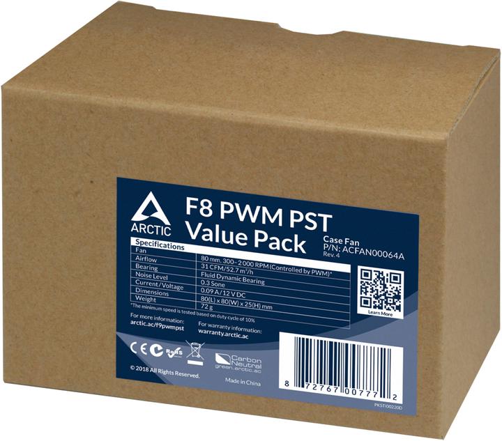Image du produit Arctic F8 PWM PST - 5 Pack (80 mm, 5 x)