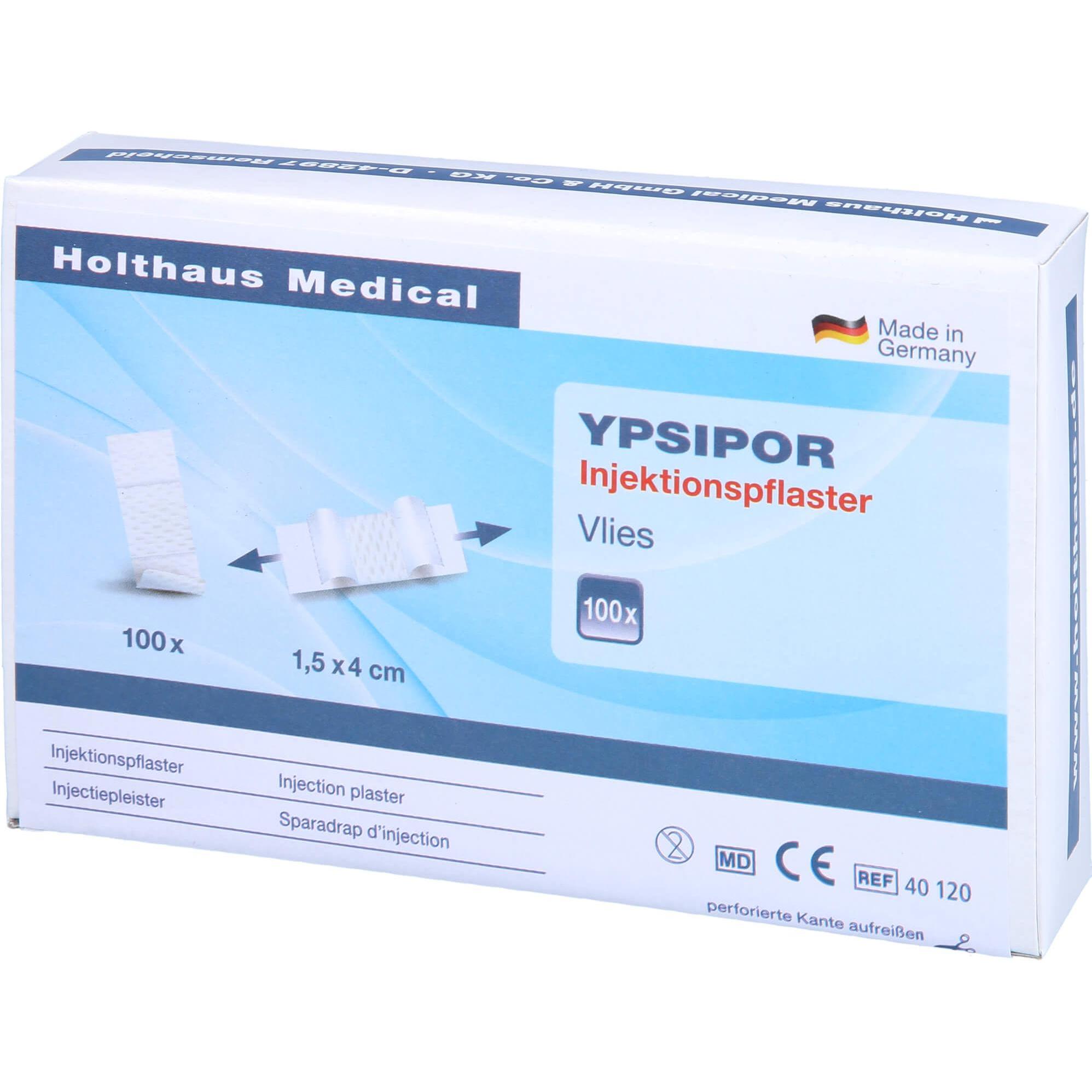 Holthaus, Pflaster, YPSIPOR Injektionspflaster 1,5 cm x 4 cm, 100 St. Pflaster (100 x)