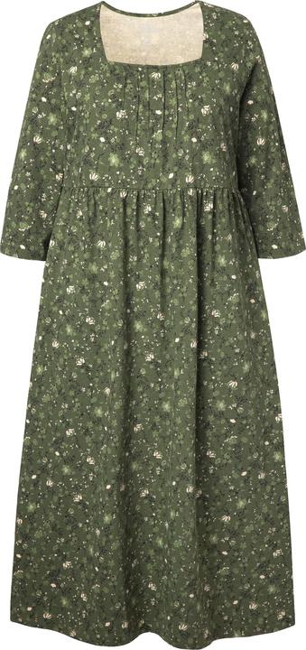 Produktbild Ulla Popken Jersey-Maxikleid, Blüten, A-Linie, Carré-Ausschnitt, 3/4-Arm (60)