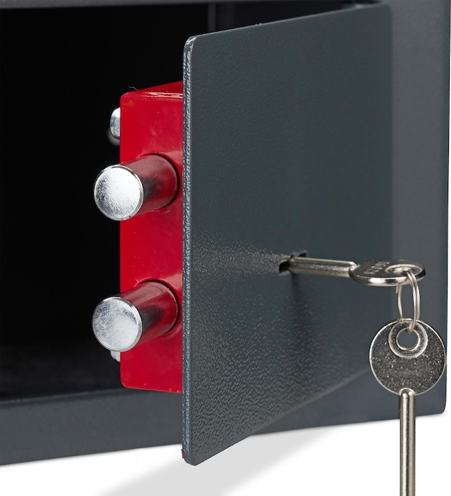 Actual product image Relaxdays Home Safe With Keys, Double-Bit Lock