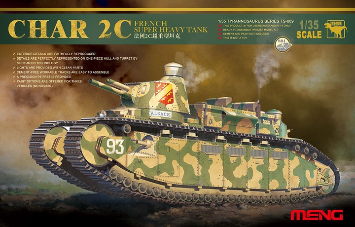 Actual product image Meng-Model French super heavy tank Char 2C