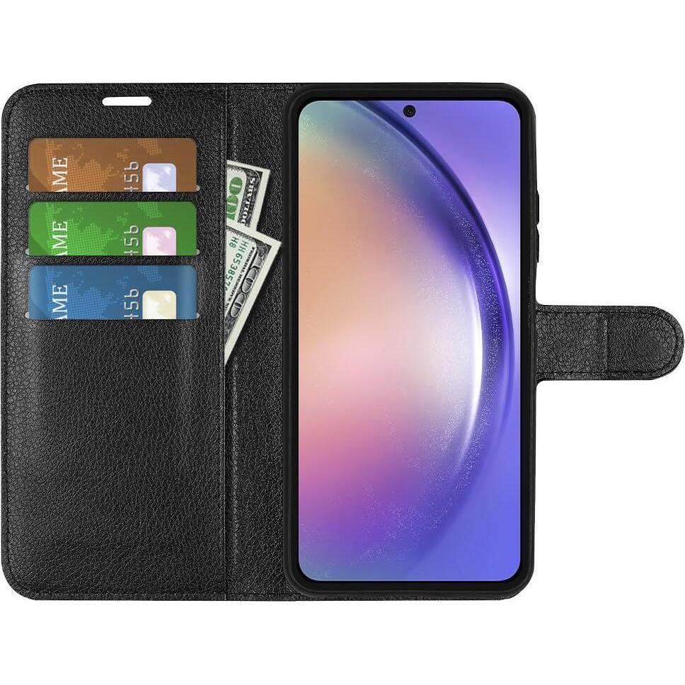 Thumbnail - Cover-Discount Galaxy A55 - Leder Etui Hülle schwarz (Samsung Galaxy A55), Smartphone Hülle, Schwarz