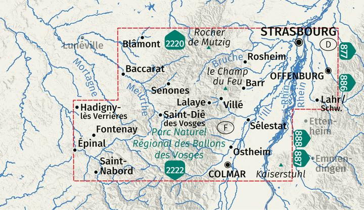 Produktbild Wanderkarten-Set 2221 Elsass, Vogesen Mitte, Alsace, Vosges du Centre (2 Karten) 1: