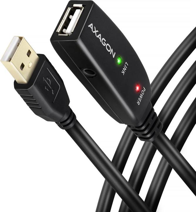 Produktbild Axagon ADR-220 aktives USB 2.0 Verlängerungskabel, USB-A Stecker/Buchse - 20m (20 m, USB 2.0)