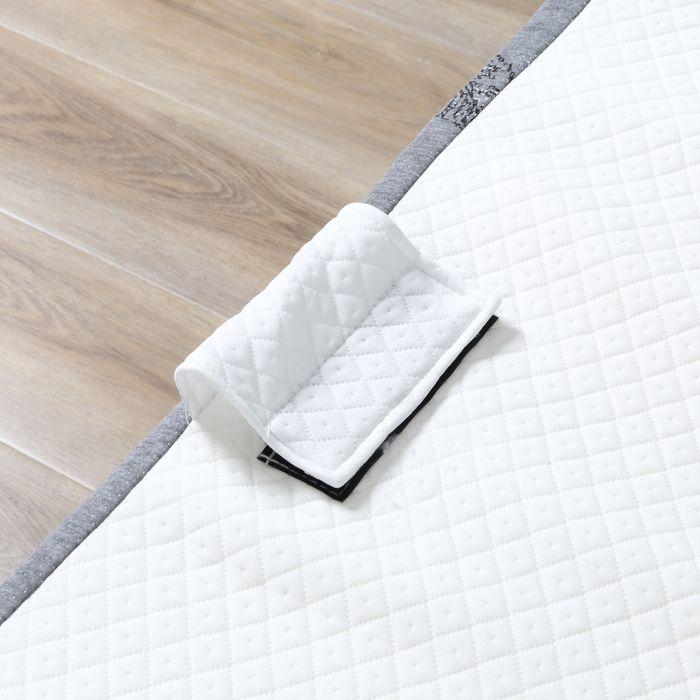 Immagine prodotto Swisshandel24 Letto per ospiti Letto pieghevole con rotelle Acciaio+schiuma Bianco+nero 200 x 75 x 42,5 cm (75 x 200 cm)