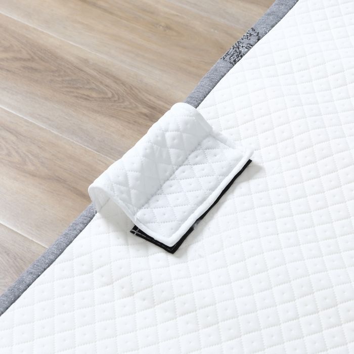 Produktbild Swisshandel24 Gästebett Klappbett mit Rollen Stahl+Schaumstoff Weiss+Schwarz 200 x 75 x 42,5 cm (75 x 200 cm)