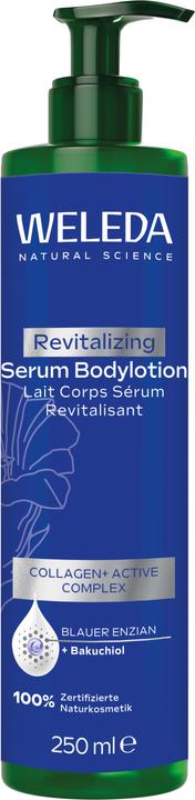 Actual product image Weleda Serum Bodylotion revitalizing blauer Enzian Flasche 250 ml (Body lotion, 250 ml)