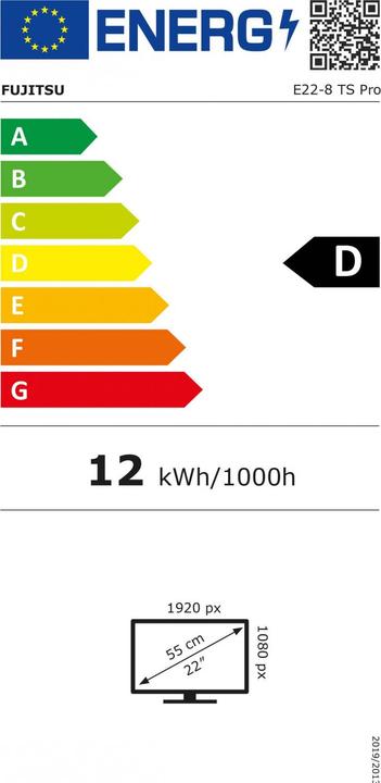 Energielabel Fujitsu E22-8 TS Pro (1920 x 1080 Pixels, 21.50")