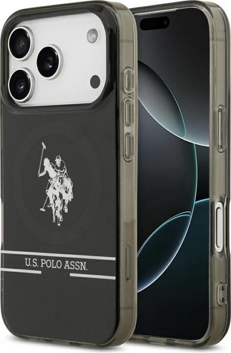 U.S. Polo US Polo DH and Bottom Stripe Logo MagSafe Case for iPhone 17 Pro Black (Apple iPhone 17 Pro)