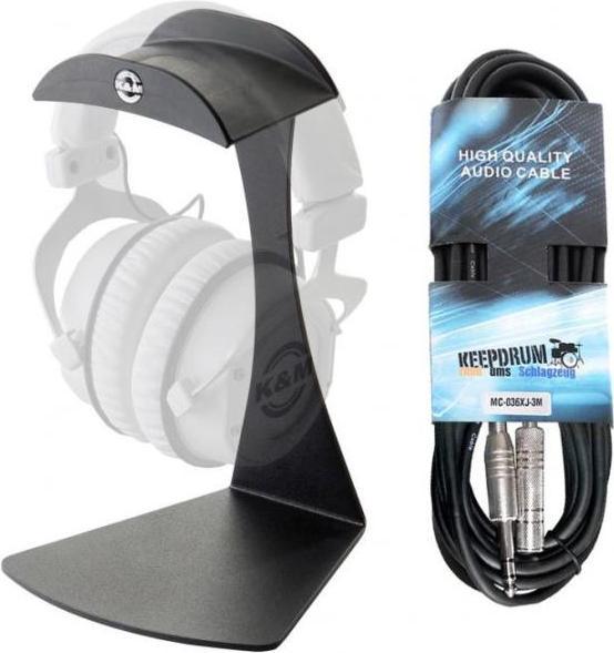 K&M K & M 16075 Kopfhörer Tisch-Stativ mit Kabel 3m
