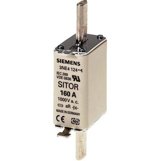 3x Siemens, Sicherung, SITOR Sicherung 3NE4 160A 1000V Grösse 0 (NH-DIN Sicherung, 160 A)