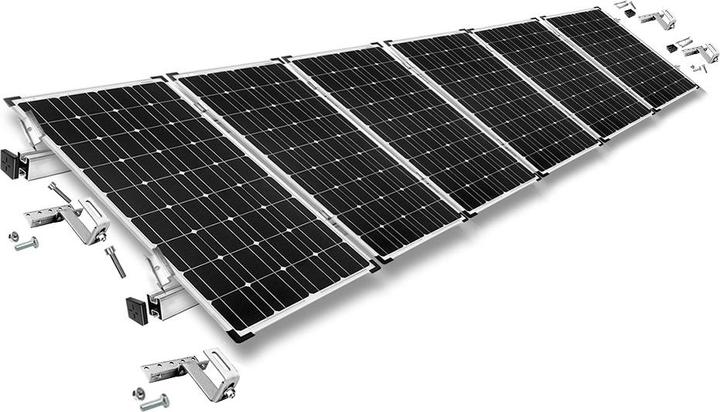 Image du produit Offgridtec Kit de fixation avec crochets de toit, réglable dans 3 directions (pour tuiles) pour montage sur (Matériel de montage du système solaire)