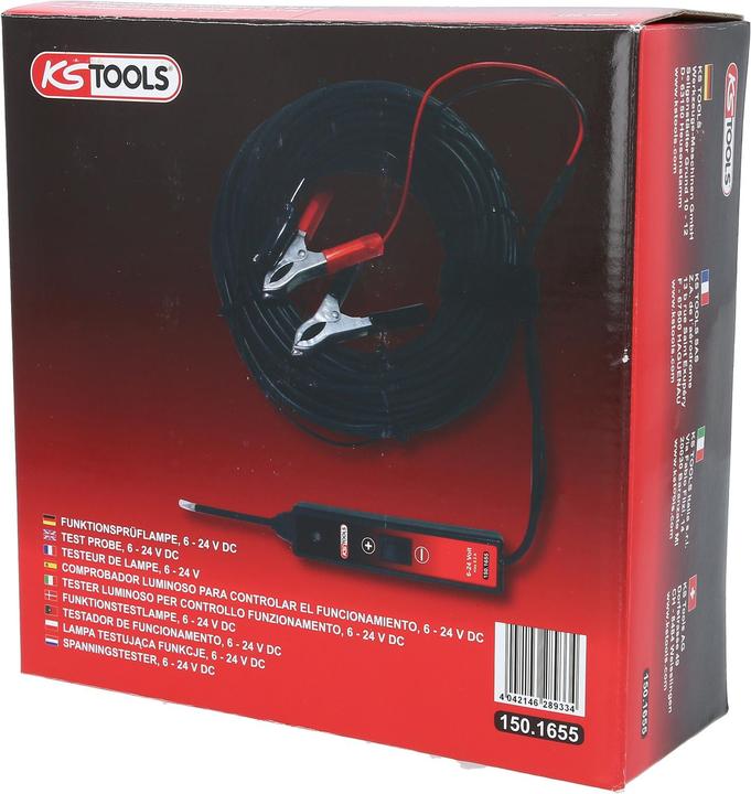 Actual product image KS Tools Function test lamp, 6 - 24 V DC, cable length 25 m