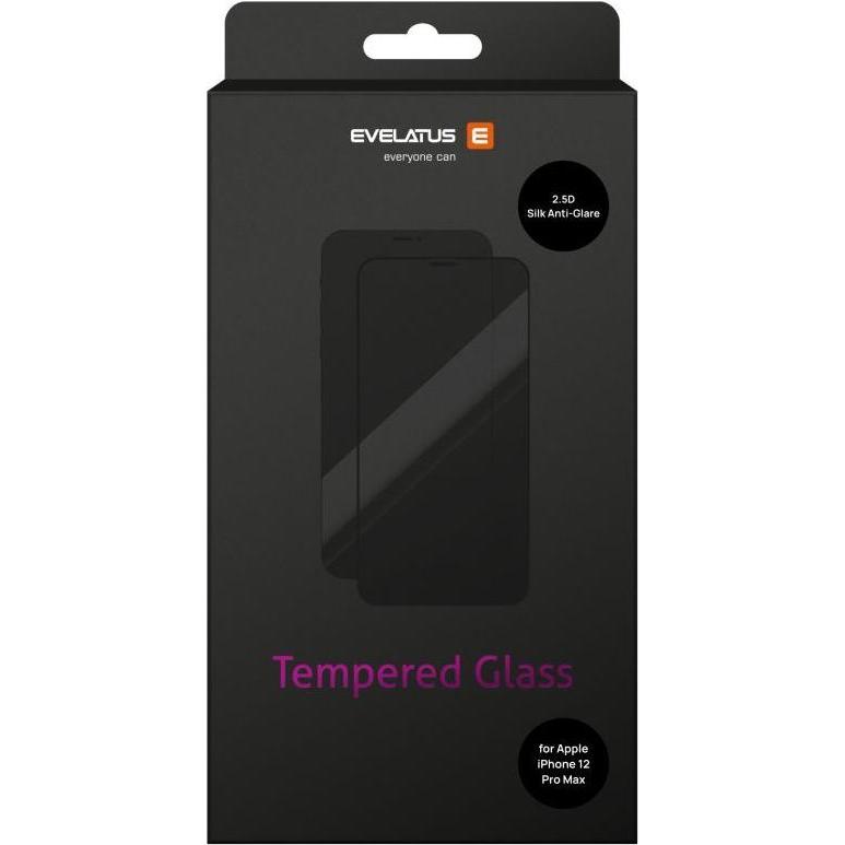 Evelatus Apple iPhone 12 Pro Max 6.7' 2.5D Silk full cover vetro opaco (1 pz., Apple iPhone 12 Pro Max), Pellicola protettiva smartphone