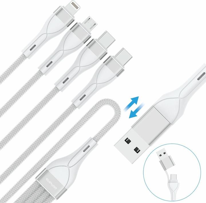 Actual product image 4smarts "USB-C/A Multi-Ladekabel 4in2 1.2m. wei" (1.20 m)