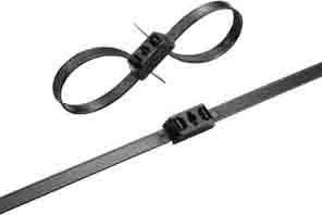 Image du produit RS PRO Nylon 66 Collier de serrage double tête noir 12,7 mm x 500mm (Serre-câbles en plastique, 500 mm, 50 pcs)