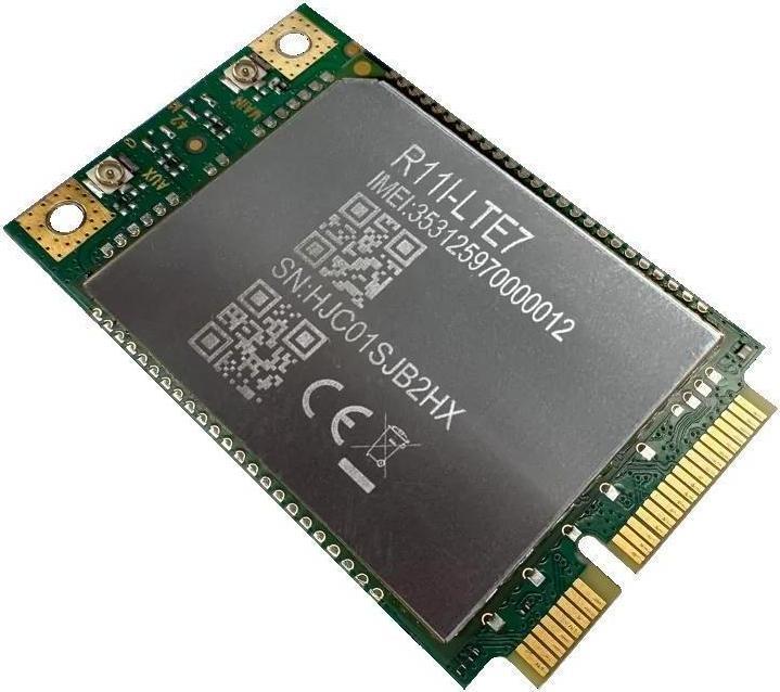 Actual product image MikroTik 3G4GLTE miniPCi-e card with 2 x u.FL connectors for International bands 13578202 (Mini PCI Express)