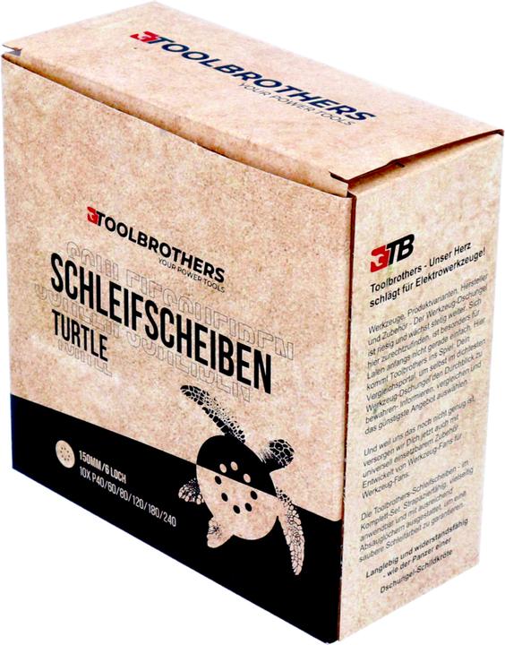 Actual product image Tool Brothers Toolbrothers TURTLE sanding set 150 mm Velcro 6 hole each 10x P40 / P60 / P80 / P120 / P180 / 240 (P120, P80, P40, P60, P240, P180)