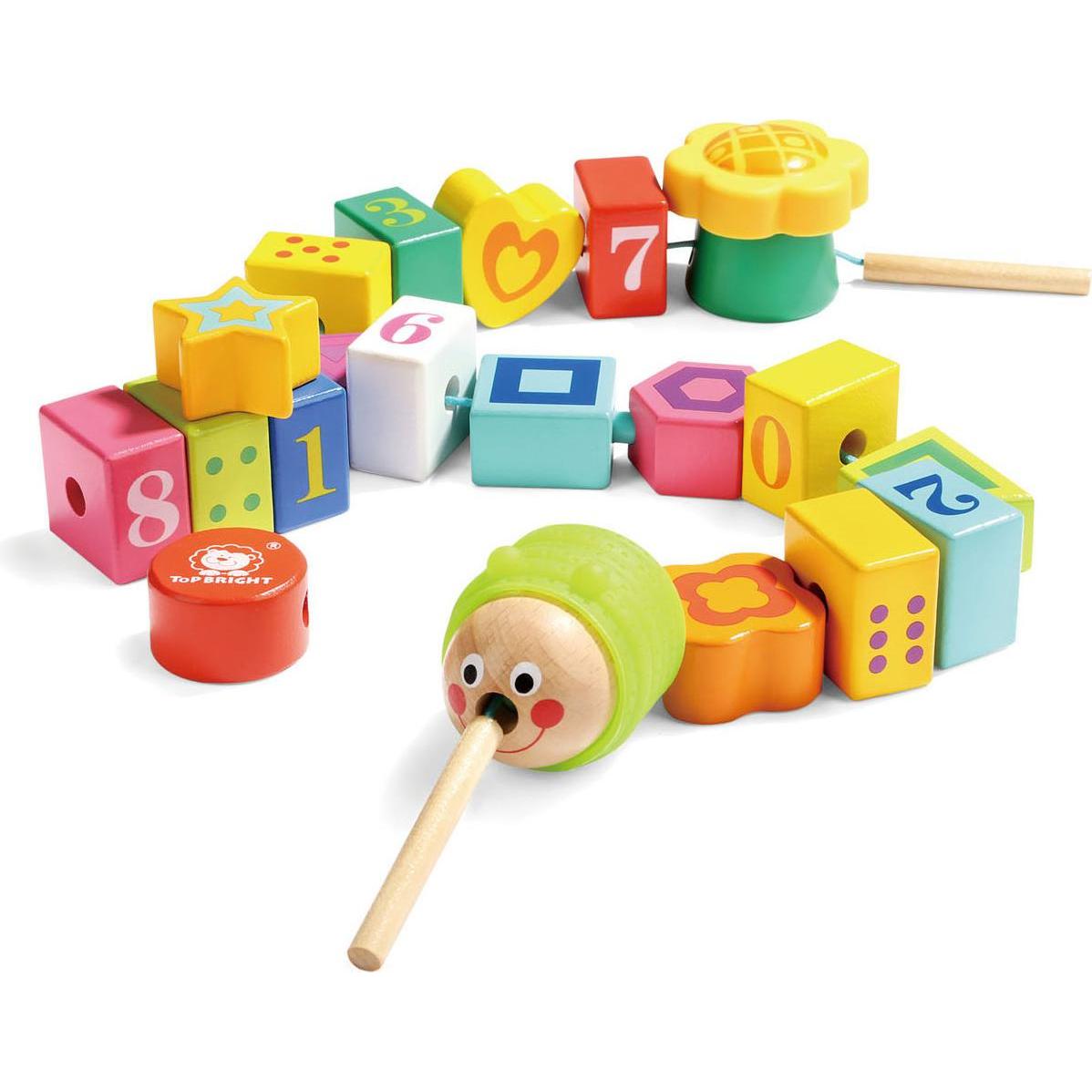 Topbright Toys Houten Rijgblokken Rups