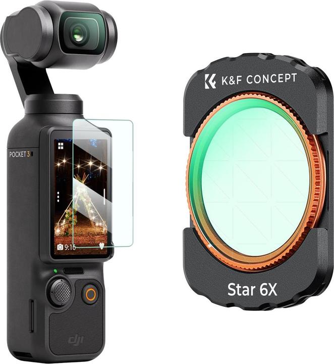 Actual product image K&F Concept 6-line Star Filter, HD, Anti-Reflection Green Coating, Waterproof and Scratch Resistant on one Side