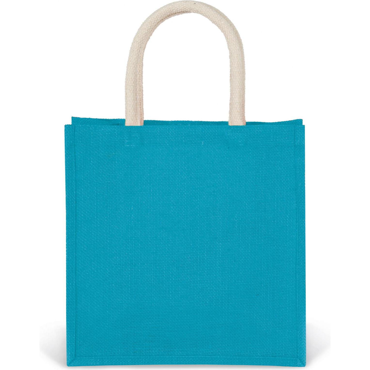Kimood, Tasche, Einkaufstasche aus Jutegewebe - grosses Modell, Türkis