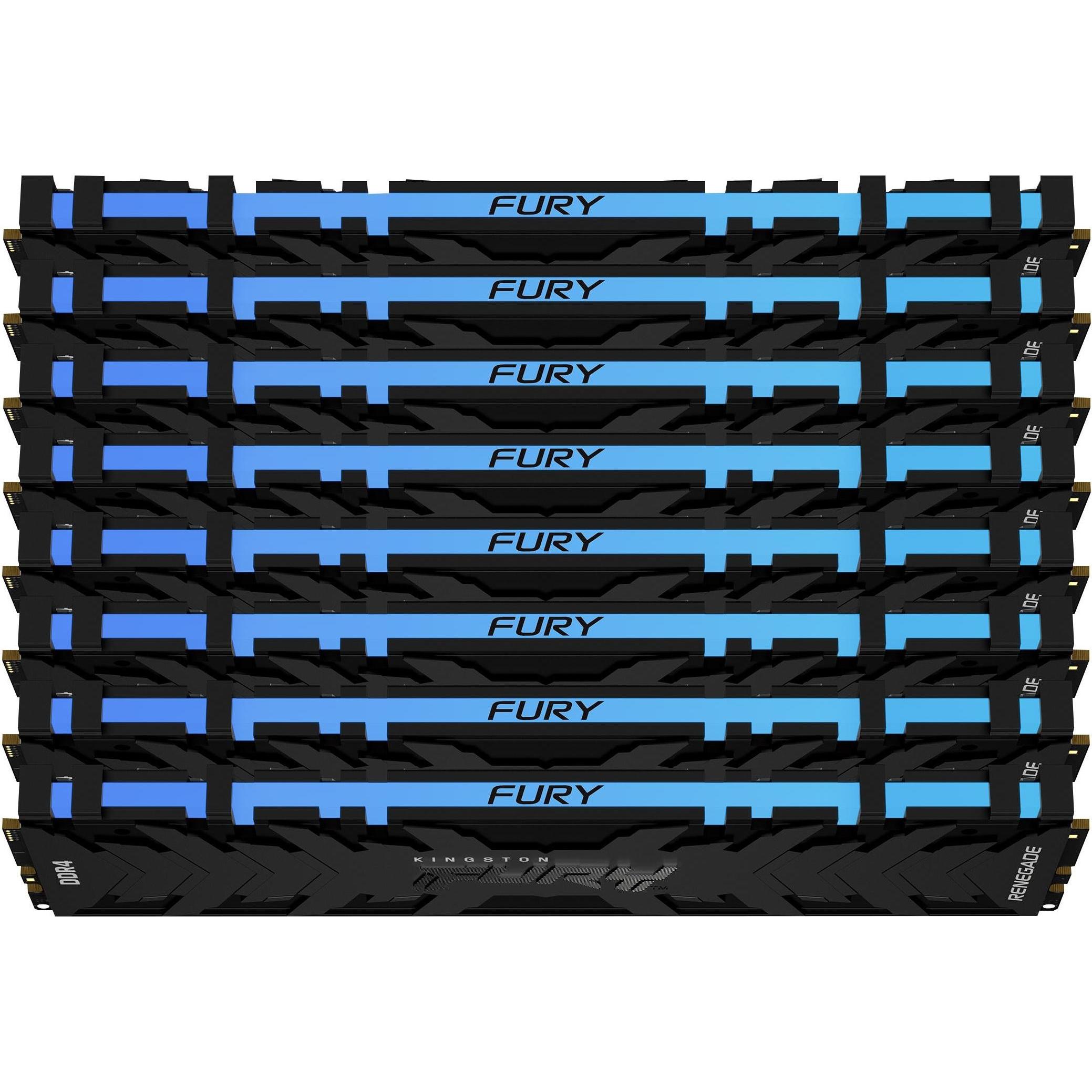 Thumbnail - Kingston FURY Renegade RGB (8 x 32GB, 3200 MHz, DDR4-RAM, DIMM), RAM, Schwarz