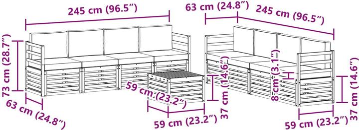 Produktbild vidaXL Outdoor-Sofa