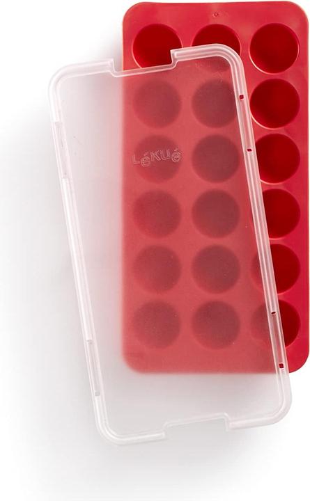Image du produit Lékué Bac à glaçons, rond, rouge