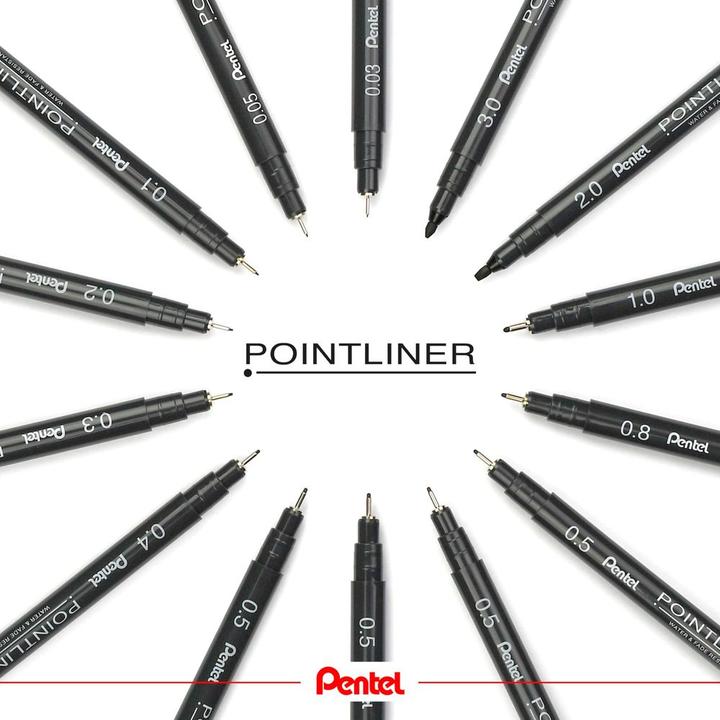 Produktbild Pentel Fineliner Pigment (Schwarz, 1x)