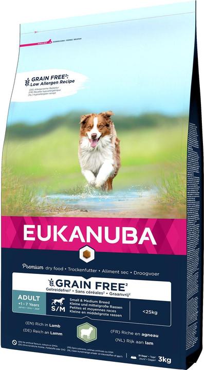 Eukanuba Grain Free, Adult Small & Medium, mit Lamm, 3kg - Galaxus