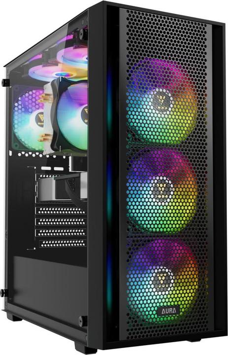 Actual product image Gamdias Aura GC2 Elite ARGB GAMING Miditower Black retail (ATX)