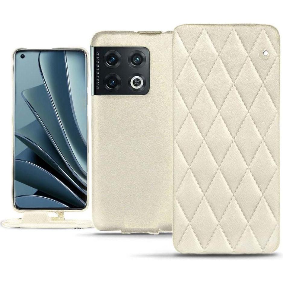 Noreve Lederschutzhülle vertikal (OnePlus 10 Pro), Smartphone Hülle, Weiss
