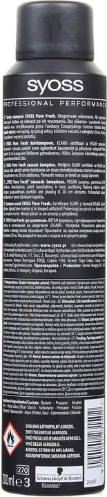 Image du produit Syoss Shampooing sec Pure Fresh (Shampoing sec, 200 ml)