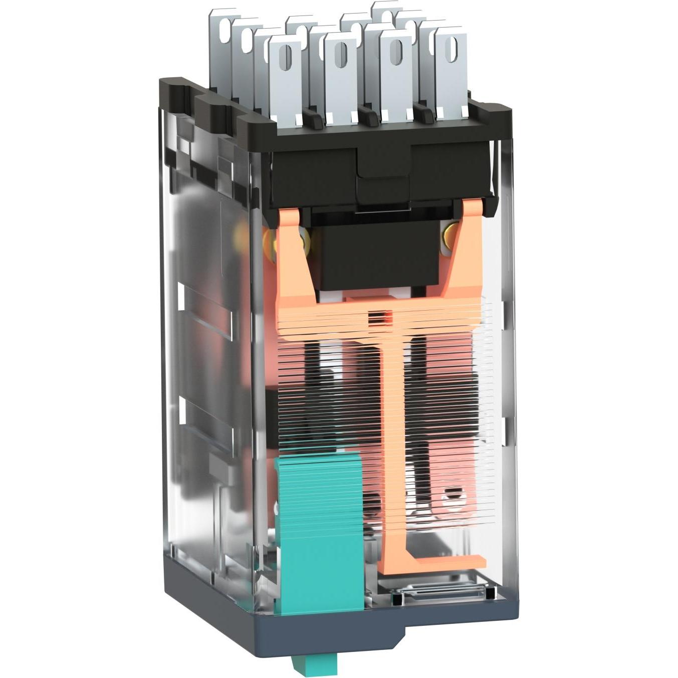 Thumbnail - 10x Schneider Electric 14 pin relay 110 Vdc coil 4PDT,6 A w/led, Relais