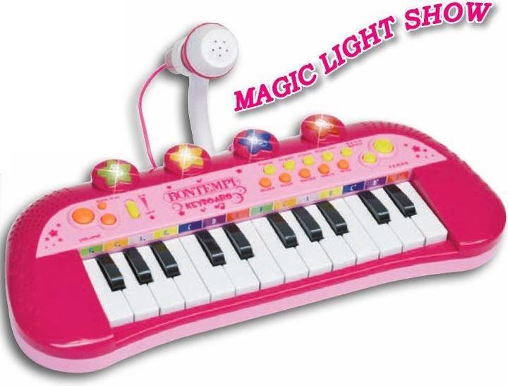 Immagine prodotto Bontempi Tastiera con microfono rosa (Inglese)