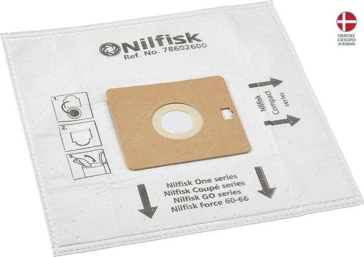 Actual product image Nilfisk Vacuum cleaner bag GM 60 5 pcs.
