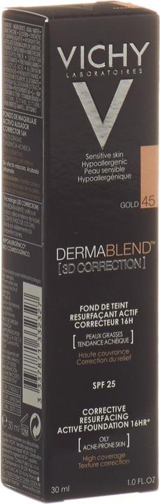 Actual product image Vichy Dermablend (3D Correction) Skin Imperfections Optically Correcting Make-up (45 Gold)