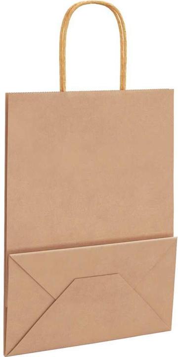 Actual product image vidaXL Kraft paper bags 250 pcs. with handle brown 22x11x28 cm paper bag (250x)