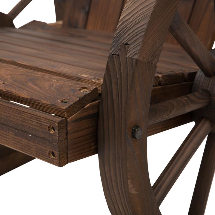 Actual product image Outsunny Wagon Wheel Design Rocking Chair