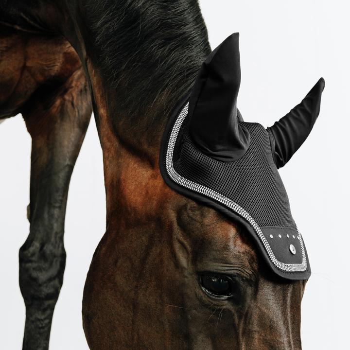Actual product image Fouganza Horse Riding Ear Net - Black Rhinestones