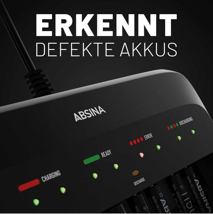 Image du produit Absina Schnellladegerät X10 (1 pcs, 9V Block, AA, AAA, Chargeurs sans batterie)