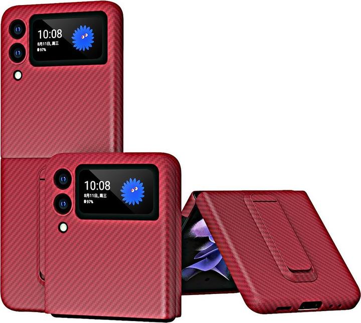 Produktbild Cover-Discount Galaxy Z Flip 3 5G - Carbon Look Schutzhülle rot (Samsung Galaxy Z)