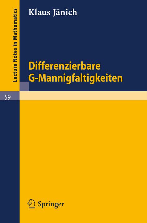Produktbild Differenzierbare G-Mannigfaltigkeiten (Deutsch, 1968)