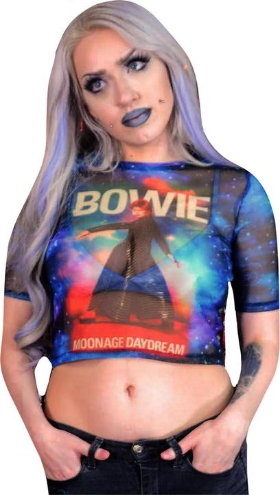 Produktbild David Bowie Moonage Daydream Mesh Crop Top (XL)