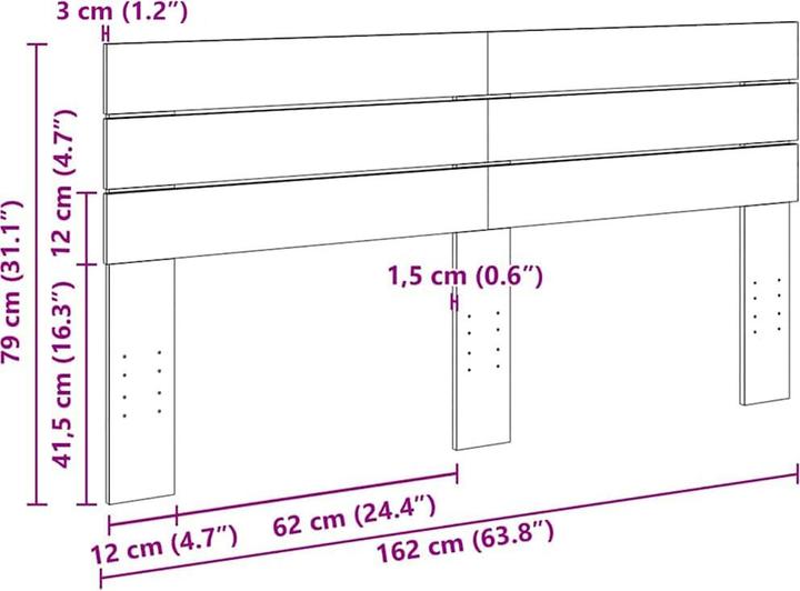 Image du produit vidaXL Kopfteil (162 x 3 x 79 cm)