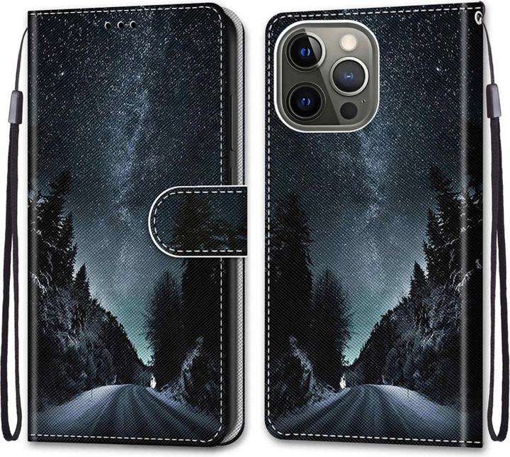 Produktbild Ueli Express iPhone 13 Pro Buch Etui Tasche mit Kartenfach Nachthimmel (Apple iPhone 13 Pro)