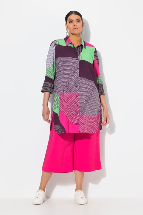 Actual product image Ulla Popken Abstract Print 33/4 Sleeve Tunic Blouse (54)